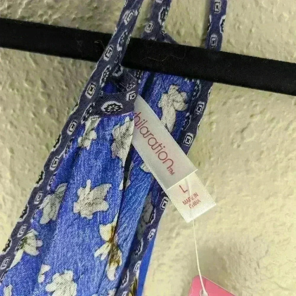 NWT Xhilaration Dress size Large Mini, sleevless, floral, light - Picture 5 of 8